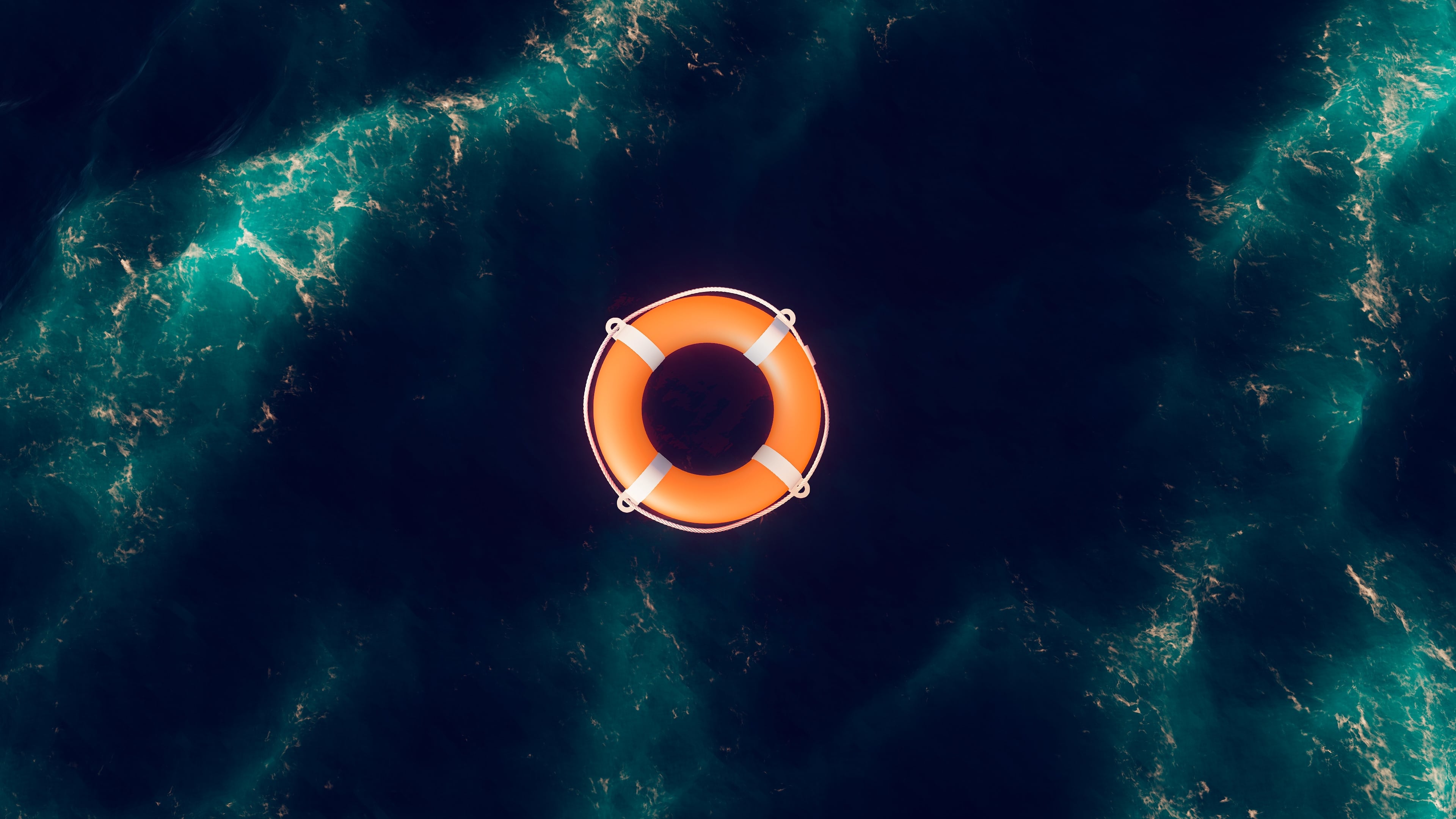 Life preserver in water