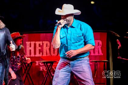 Big & Rich hit the stage on Friday night, February 23, 2024, at the San Antonio Rodeo with a big show! Celebrating our service men and women, vets, and heroes, they performed their hits. Gretchen Wilson came out a few songs into the set to sing even more amazing songs, and the crowd loved every minute of it.