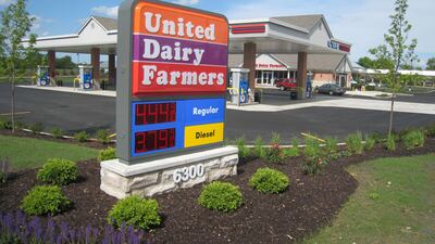United Dairy Farmers will place a new store at the old Englewood Plaza strip mall on West National Road. This is an artist rendering of what the new store will look like when it is built later this year. CONTRIBUTED PHOTO BY UDF,INC.