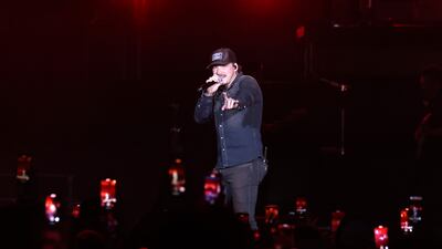 INDIO, CALIFORNIA - APRIL 28: (FOR EDITORIAL USE ONLY) Morgan Wallen performs at the T-Mobile Mane Stage during the 2024 Stagecoach Festival at Empire Polo Club on April 28, 2024 in Indio, California. (Photo by Amy Sussman/Getty Images for Stagecoach)