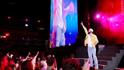 NASHVILLE, TENNESSEE - JUNE 06: Jordan Davis performs onstage during the 2024 CMA Music festival at the Nissan Stadium on June 06, 2024 in Nashville, Tennessee. (Photo by Jason Kempin/Getty Images)