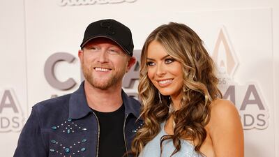 NASHVILLE, TENNESSEE - NOVEMBER 09: Cole Swindell and Courtney Little attend The 56th Annual CMA Awards at Bridgestone Arena on November 09, 2022 in Nashville, Tennessee. (Photo by Jason Kempin/Getty Images)