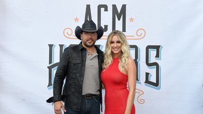 NASHVILLE, TN - AUGUST 30: Jason Aldean and Brittany Kerr attend 10th Annual ACM Honors at the Ryman Auditorium on August 30, 2016 in Nashville, Tennessee. (Photo by Erika Goldring/Getty Images for ACM)