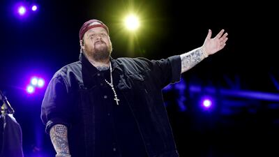 NASHVILLE, TENNESSEE - JUNE 07: Jelly Roll performs onstage during the 2024 CMA Music festival at the Nissan Stadium on June 07, 2024 in Nashville, Tennessee. (Photo by Jason Kempin/Getty Images)