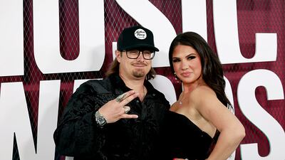 AUSTIN, TEXAS - APRIL 02: HARDY and Caleigh Ryan attend the 2023 CMT Music Awards at Moody Center on April 02, 2023 in Austin, Texas. (Photo by Emma McIntyre/Getty Images for CMT)