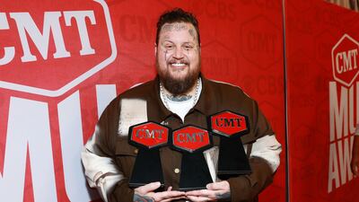 AUSTIN, TEXAS - APRIL 07: Jelly Roll poses in the press room during the 2024 CMT Music Awards at Moody Center on April 07, 2024 in Austin, Texas. (Photo by Matt Winkelmeyer/Getty Images for CMT)